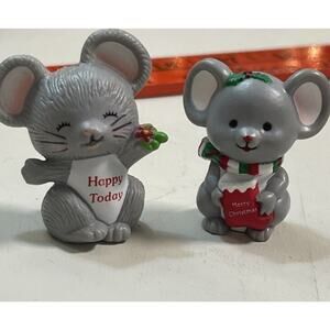 Russ Christmas Mouse Red Stocking Merry Christmas Vintage Hong Kong Lot Happy